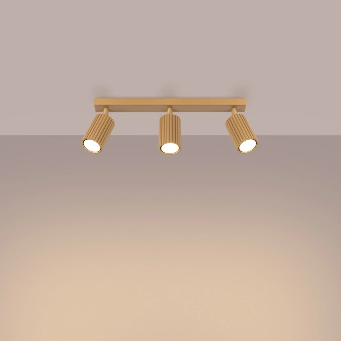 Taklampa KARBON 3L guld