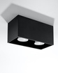 Plafond QUAD MAXI black+ 2x LED-lampa GU-10 3000K varm 7W 620lm