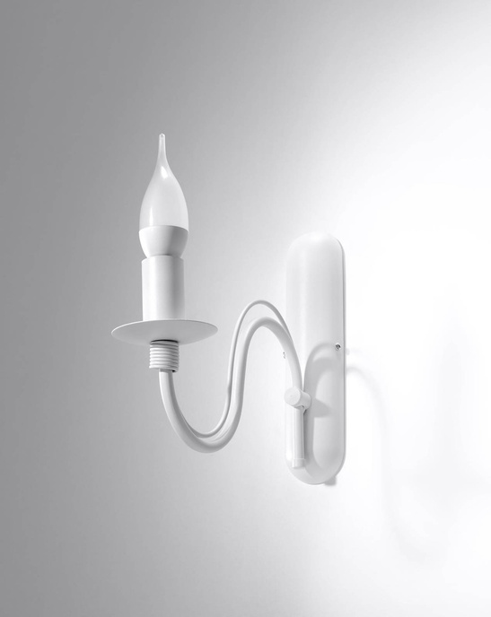 Vägglampa MINERWA vit + 1x LED-lampa E14 4000K kall 7,5W 650lm