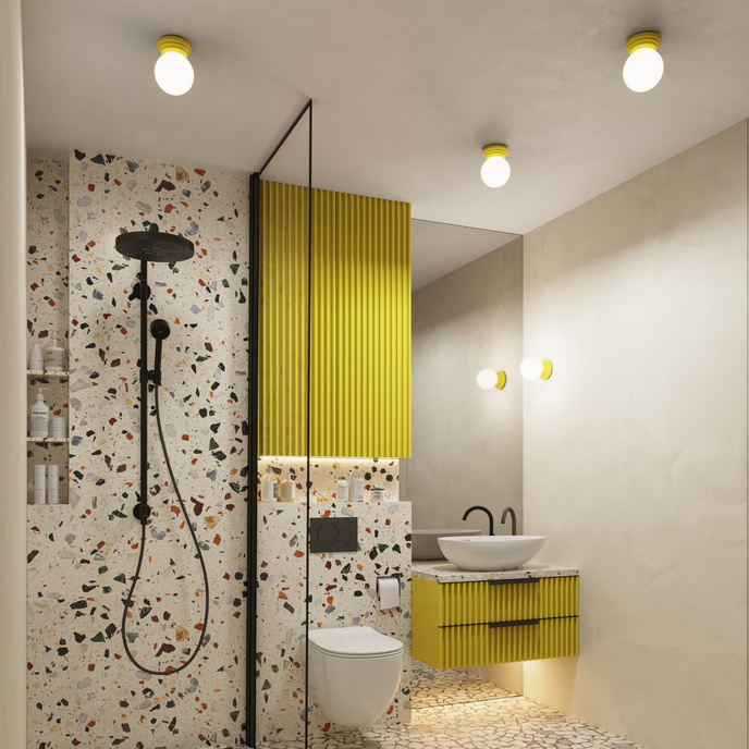 Vägglampa ZORI gul IP44