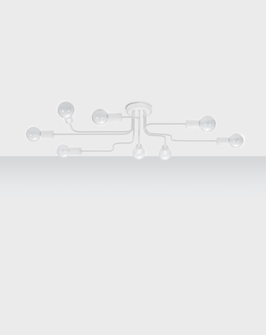 Ljuskrona HECTOR 8 vit + 8x LED-lampa E27 3000K varm 7,5W 620lm