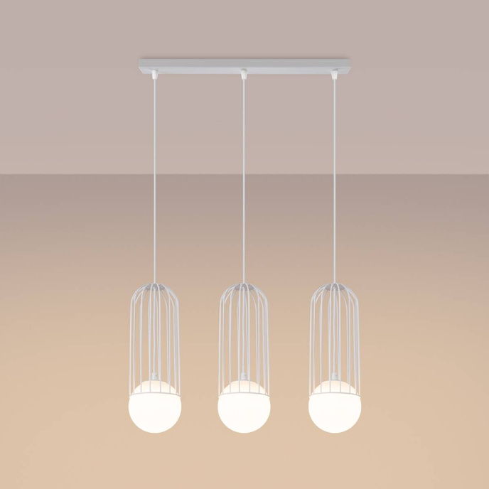 BRINA 3L taklampa vit + 3x LED-lampa G9 3000K varm 4,5W 450lm