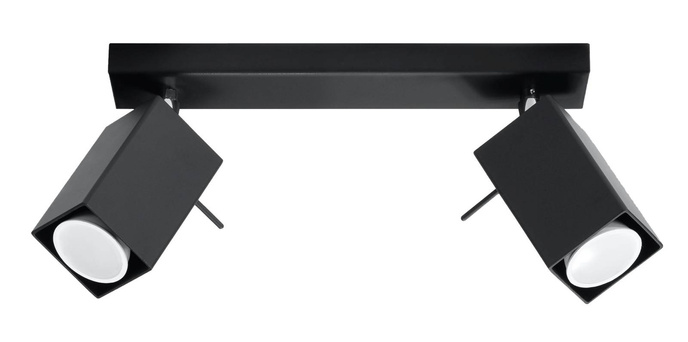 Plafond MERIDA 2 svart + 2x LED-lampa GU-10 3000K varm 7W 620lm