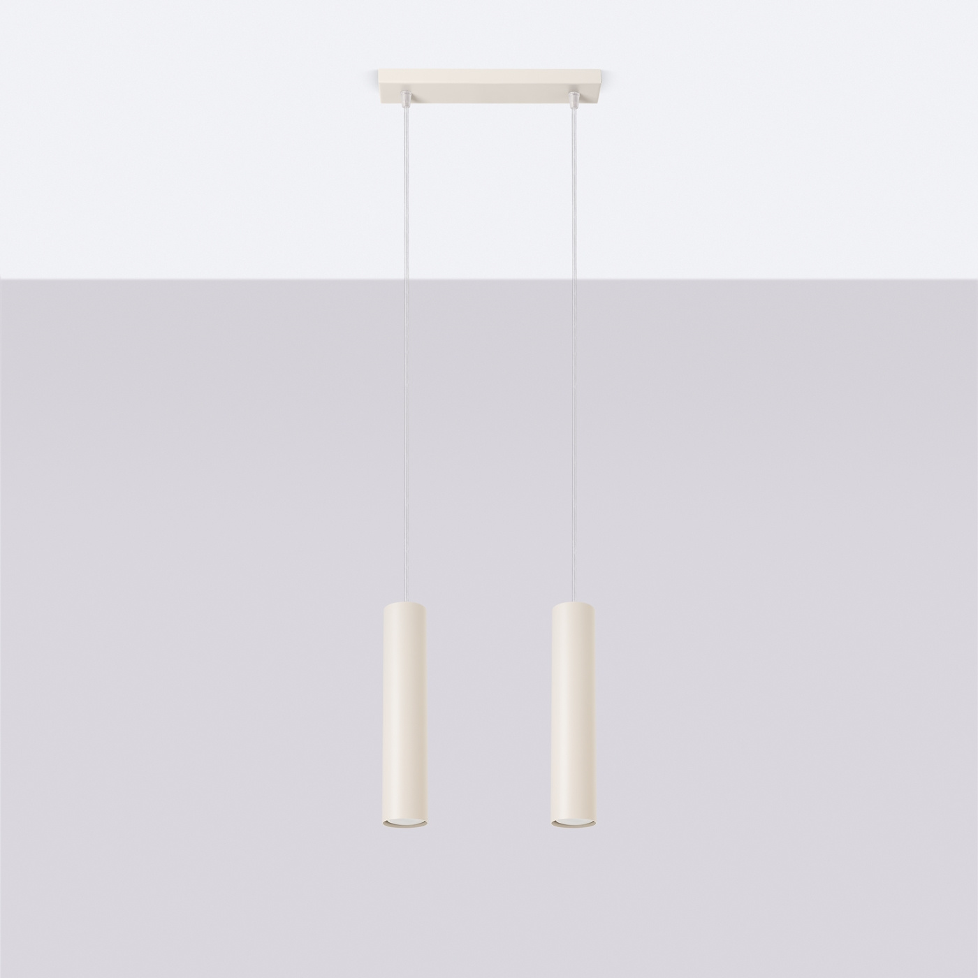 LAGOS 2 beige taklampa + 2x GU-10 3000K varm 7W 510lm LED-lampa