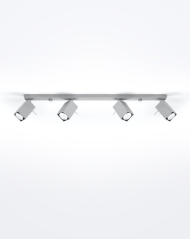 Plafond MERIDA 4L grå + 4x LED-lampa GU-10 3000K varm 7W 620lm