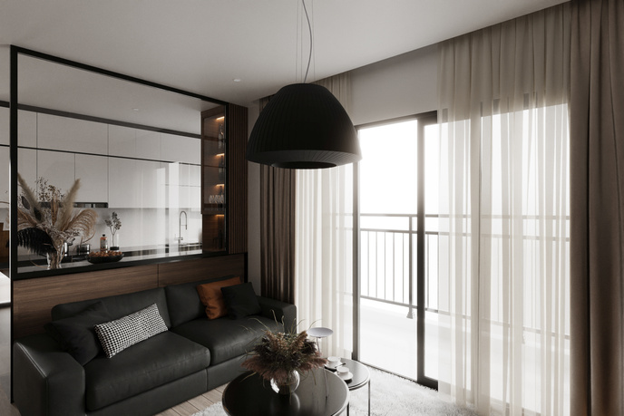 Ljuskrona BELLA 60 svart + 3x LED-lampa E27 4000K Kall 7,5W 650lm