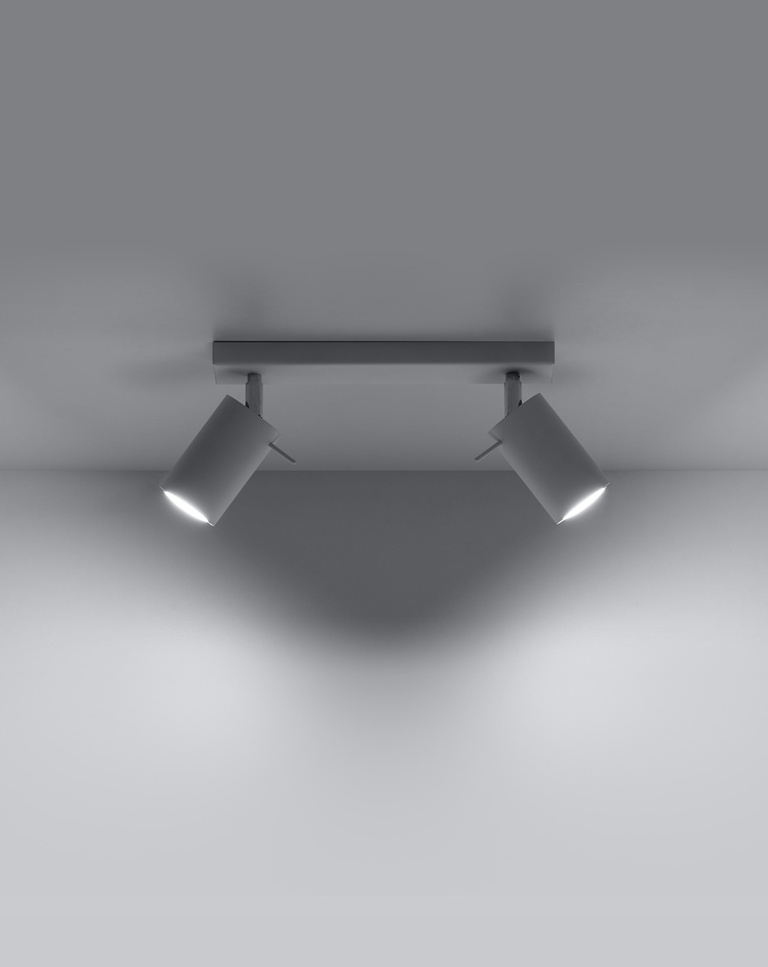 Plafond RING 2 vit + 2x LED-lampa GU-10 4000K Kall 7W 630lm