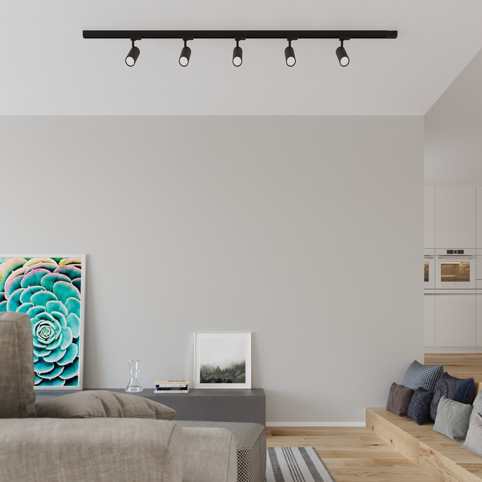 Taklampa, 5 punkter, 3-fas strömskenor, DIREZIONE 