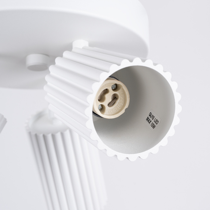 Plafond KARBON 3P vit + 3x LED-lampa GU-10 3000K varm 7W 510lm