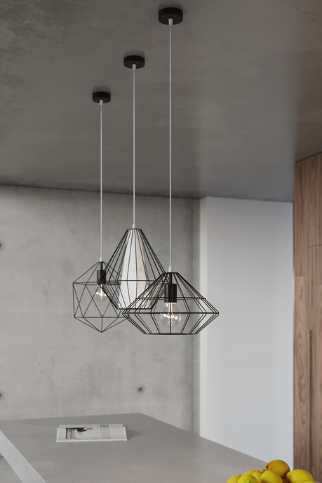 UMBERTO taklampa svart + 1x LED-lampa E27 3000K varm 7,5W 620lm