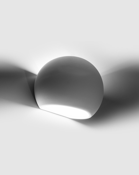 Keramisk vägglampa GLOBE vit + 1x LED-lampa E27 4000K Kall 7,5W 650lm