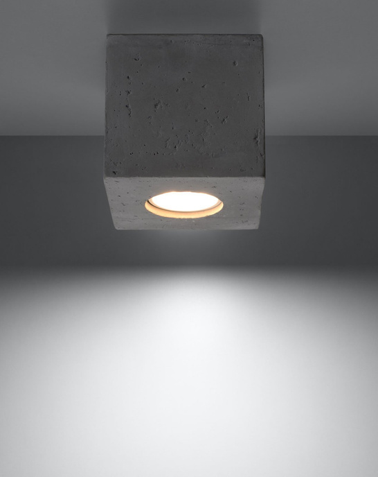 Plafond QUAD betong + 1x LED-lampa GU-10 3000K varm 7W 620lm