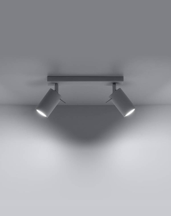 Plafond RING 2 vit + 2x LED-lampa GU-10 4000K Kall 7W 630lm