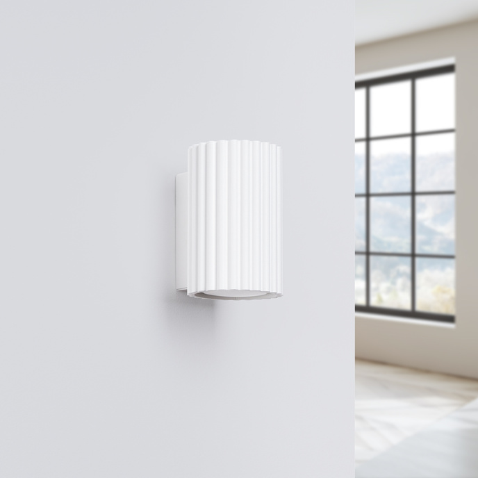 Vägglampa KARBON 10 vit + 1x LED-lampa GU-10 4000K kall 7W 530lm