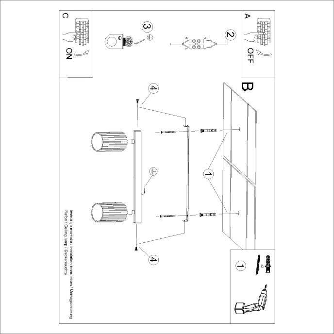 Taklampa KARBON 2 taupe