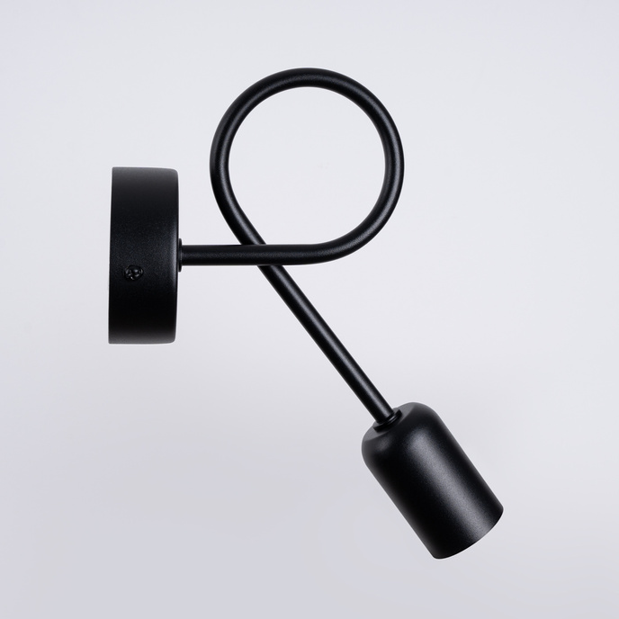 Vägglampa SUPEŁ svart + 1X LED-glödlampa E27 3000K 7W 760lm