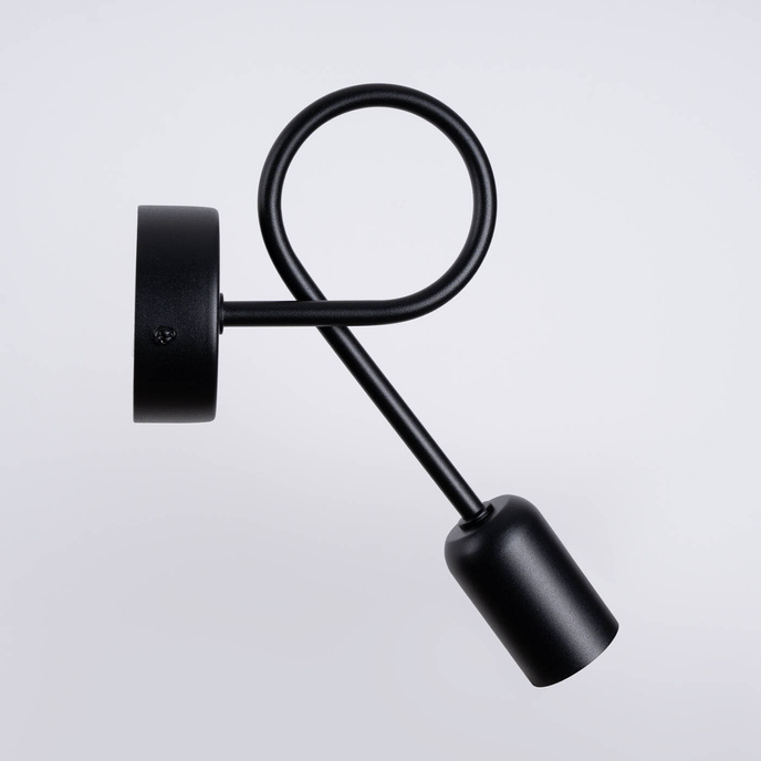 Vägglampa SUPEŁ svart + 1X LED-glödlampa E27 3000K 7W 760lm