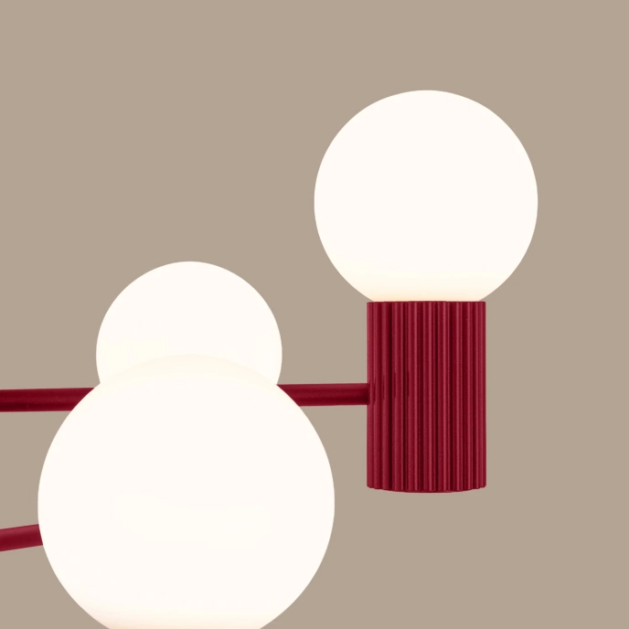 Ljuskrona HALO 6 vinröd