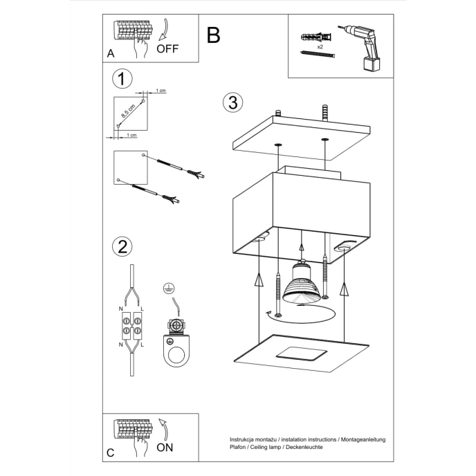 Taklampa MONO 1 svart