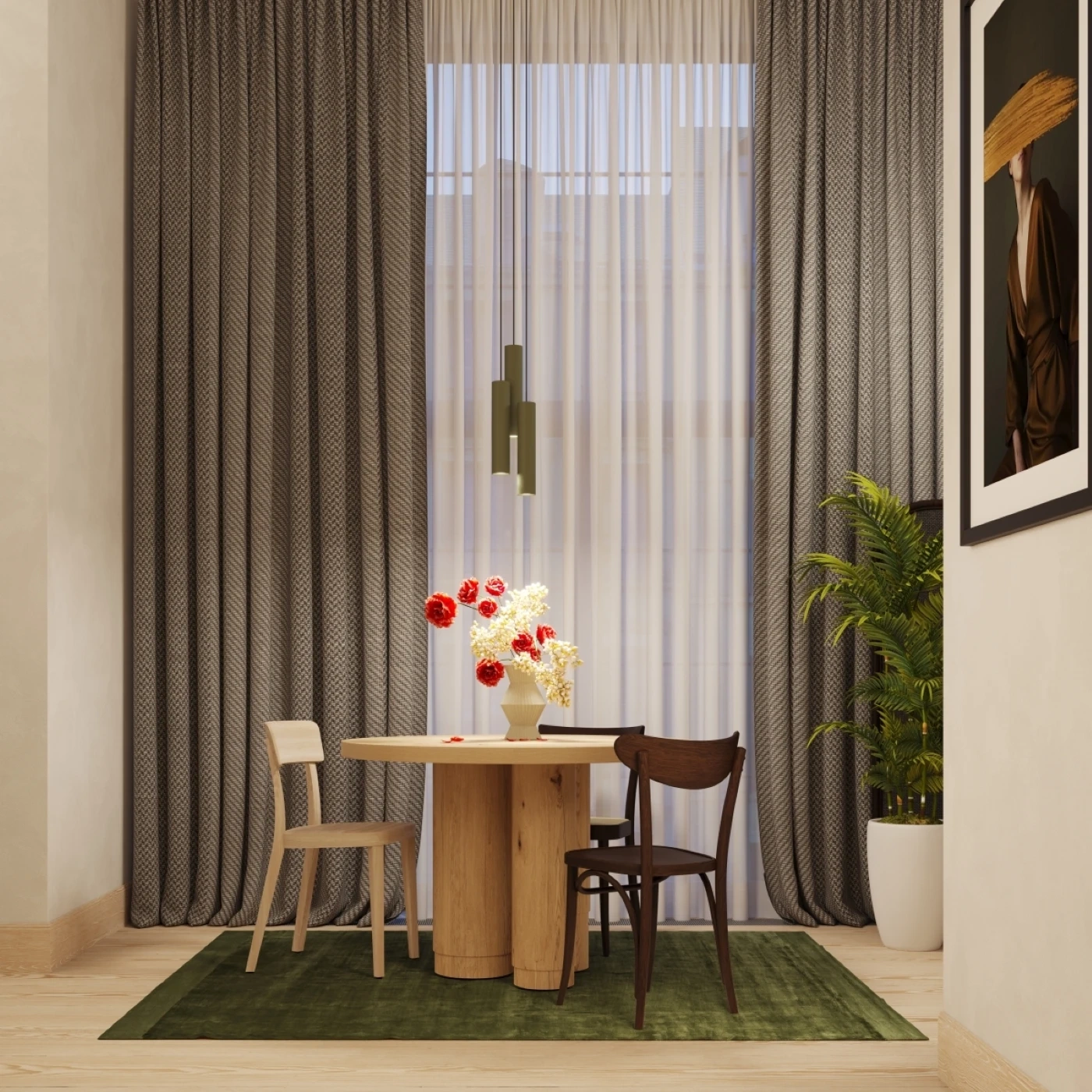 Vägglampa LAGOS 2 olivgrön