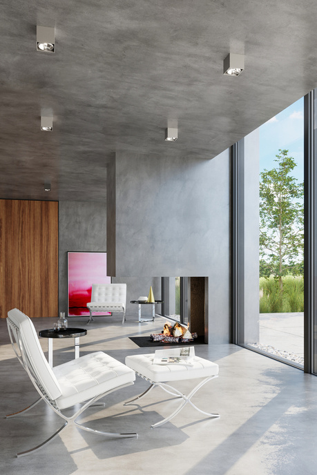 Plafond BLAKE grå + 1x LED-lampa GU10 AR111 3000K varm 12W 800lm