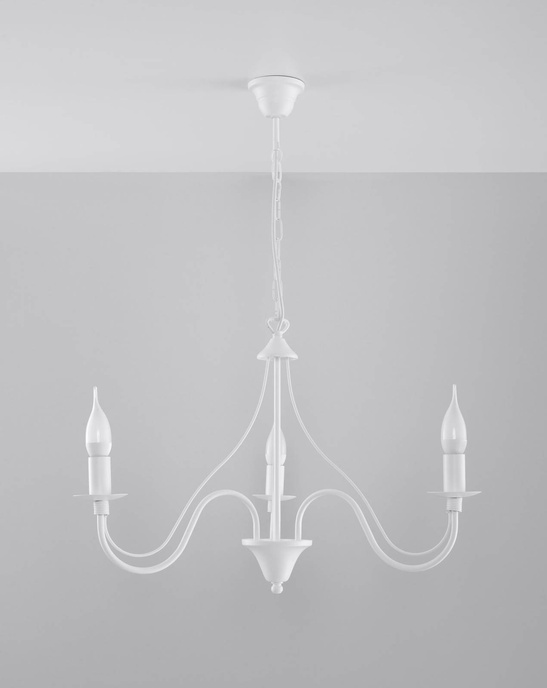 Ljuskrona MINERWA 3 vit + 3x LED-lampa E14 4000K Kall 7,5W 650lm