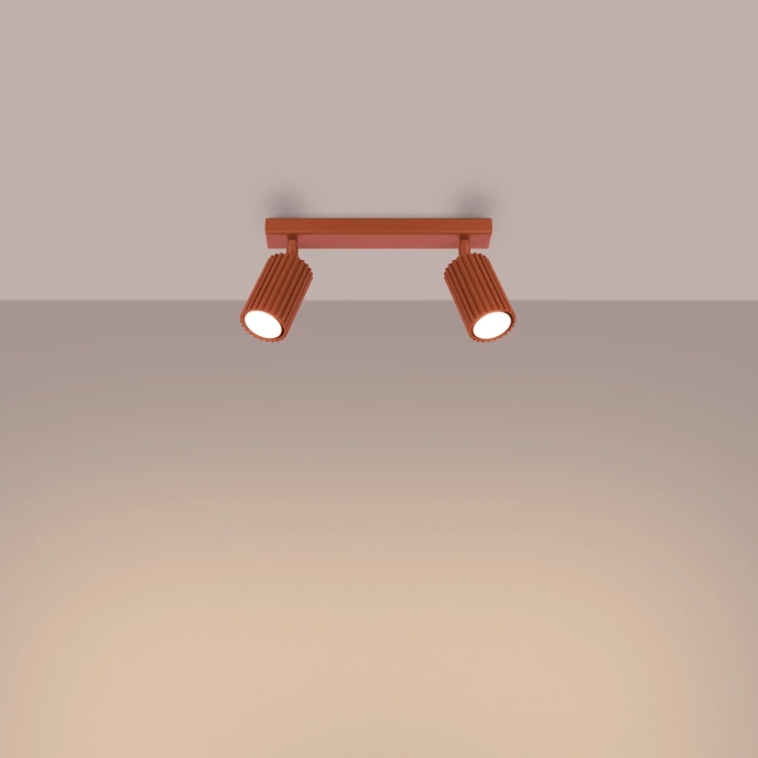 Taklampa KARBON 2 röd ockra