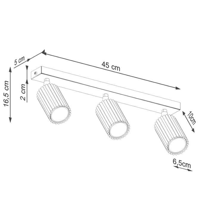 Plafond KARBON 3L olivgrön