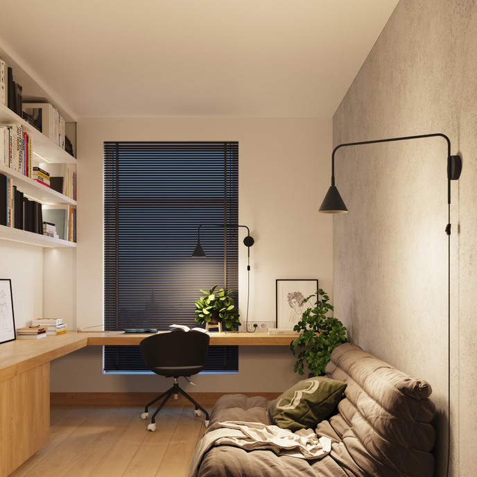 Vägglampa NOX svart + 1X LED-lampa E14 4000K Cold 7,5W 680lm