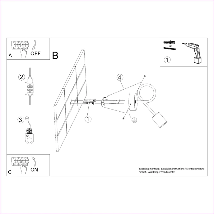 Vägglampa EMBER schwarz