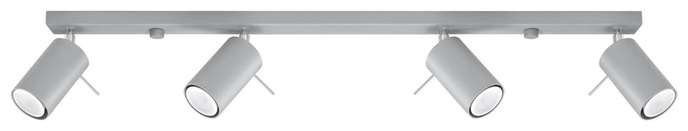 Plafond RING 4L Grå + 4x LED-lampa GU-10 3000K Varm 7W 620lm