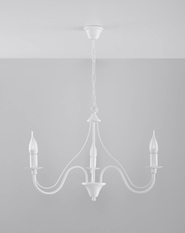 Ljuskrona MINERWA 3 vit + 3x LED-lampa E14 3000K varm 7,5W 620lm