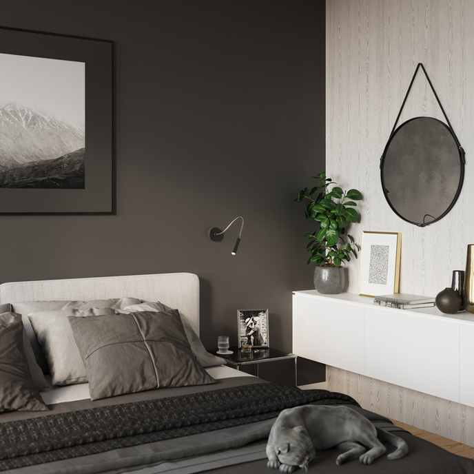 Vägglampa AXIL svart + 1x LED-lampa G9 4000K Cold 4,5W 530lm