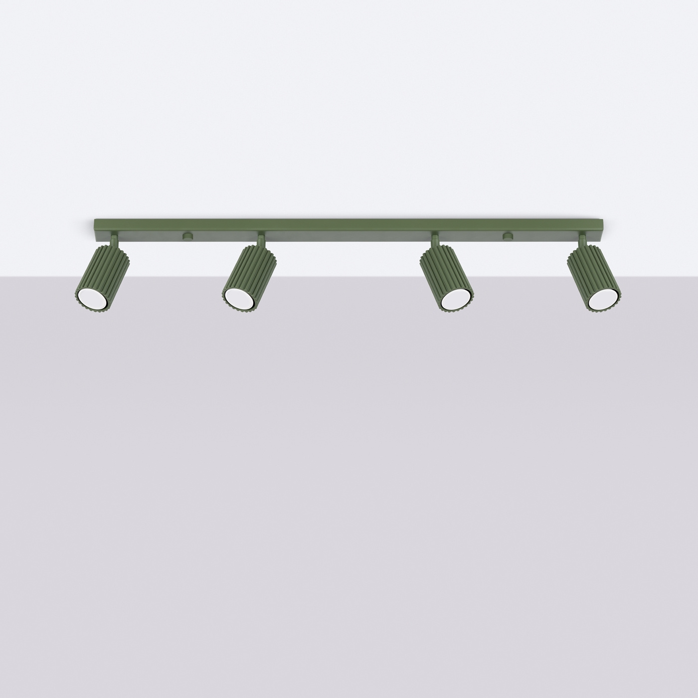 Plafond KARBON 4L olivgrön + 4x LED-lampa GU-10 4000K Kall 7W 530lm