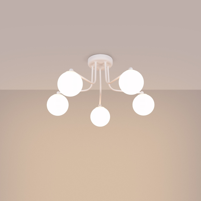 Ljuskrona ASTRAL 5 vit + 5x LED-lampa G9 3000K varm 4,5W 450lm