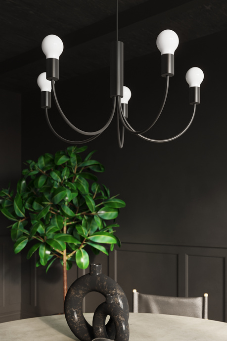 Ljuskrona PICCOLO 5 + 5x LED-lampa E27 4000K Kall 7,5W 650lm