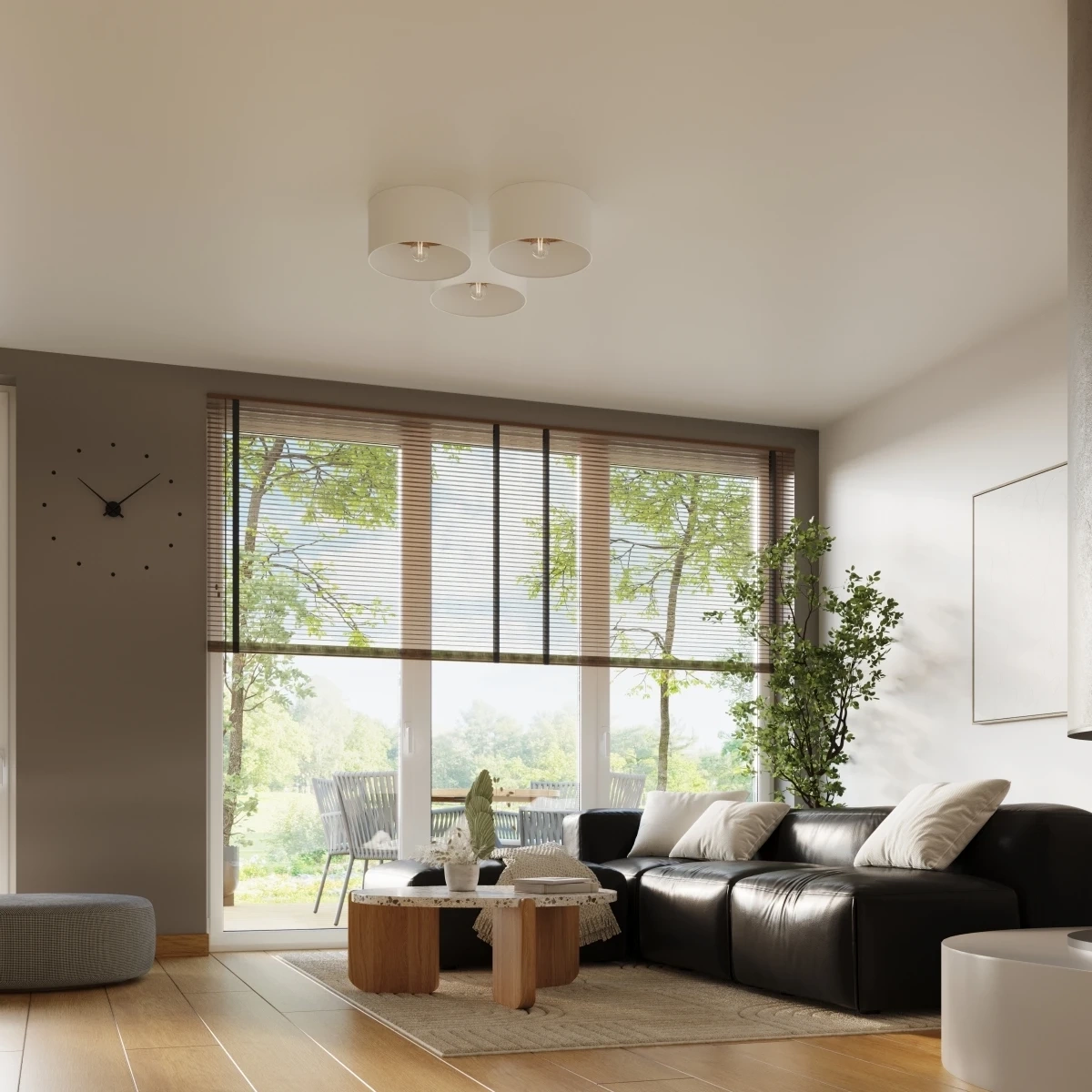 Plafond TELESTO vit/ljusbrun