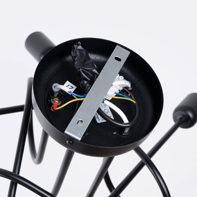 Ljuskrona SUPEŁ 5 svart + 5X LED-lampa E27 3000K 7W 760lm