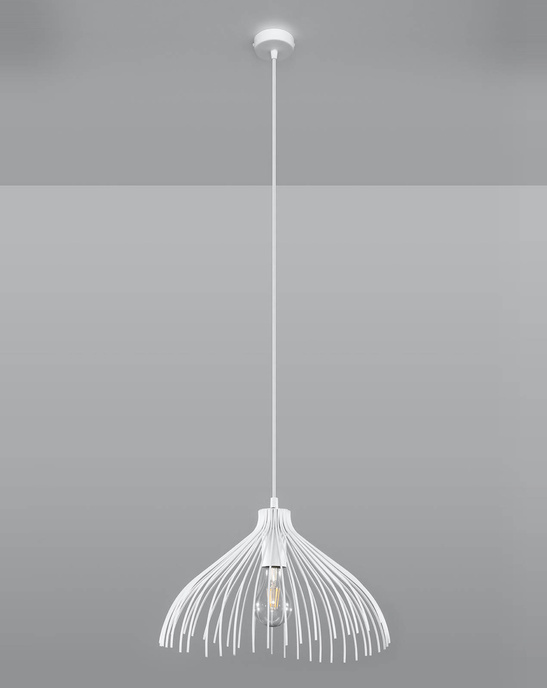 UMB taklampa vit + 1x LED-lampa E27 4000K Kall 7,5W 650lm