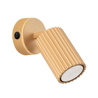 Vägglampa KARBON guld med strömbrytare + 1x LED-lampa GU-10 4000K Cold 7W 530lm