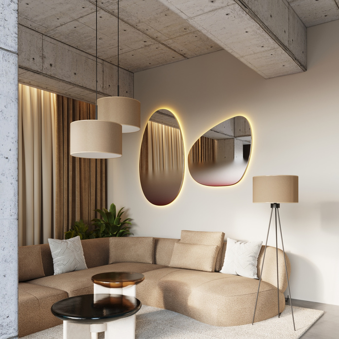 Golvlampa NEVIA beige