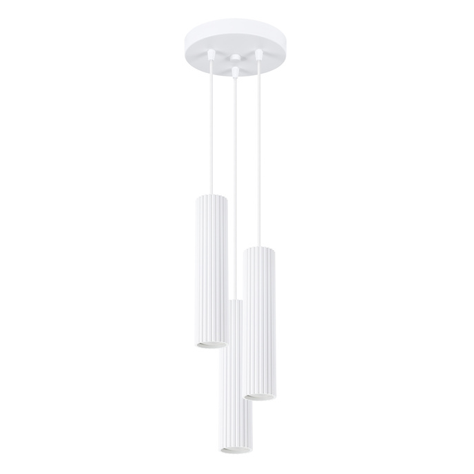 KARBON taklampa 3P vit + 3x LED-glödlampa GU-10 4000K kall 7W 530lm