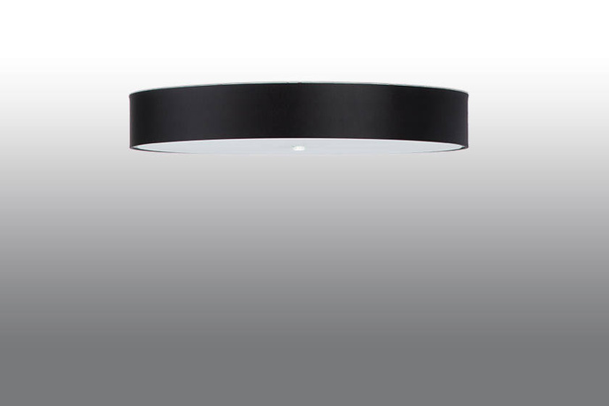 Plafond SKALA 90 svart + 6x LED-lampa E27 3000K varm 7,5W 620lm