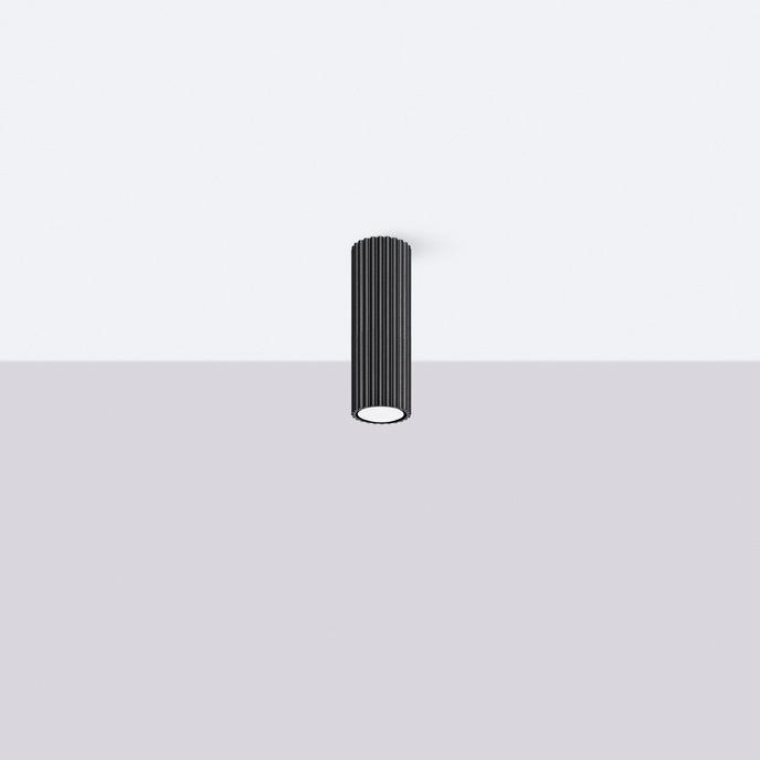 Plafond KARBON 20 svart + 1x LED-lampa GU-10 3000K varm 7W 510lm