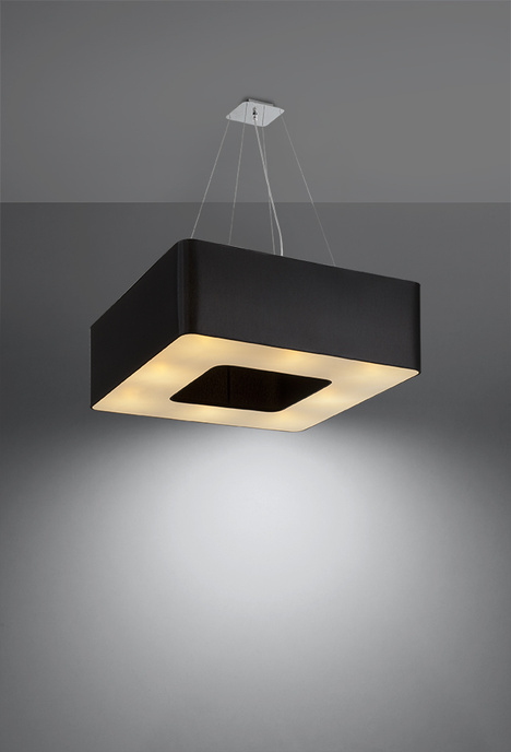 URANO 60 ljuskrona svart + 8x LED-lampa E27 4000K Cold 7,5W 650lm