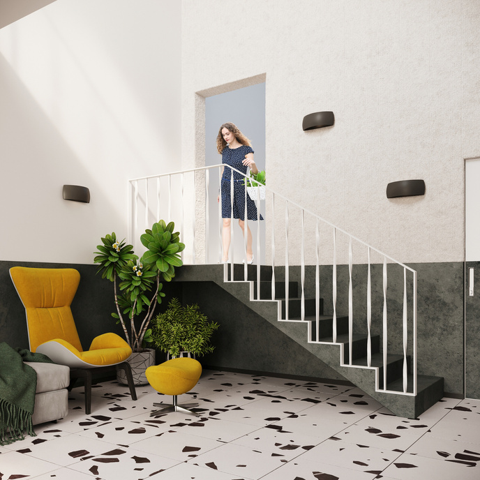 PONTIUS keramisk vägglampa svart + 1x LED-lampa G9 4000K Cold 4,5W 530lm