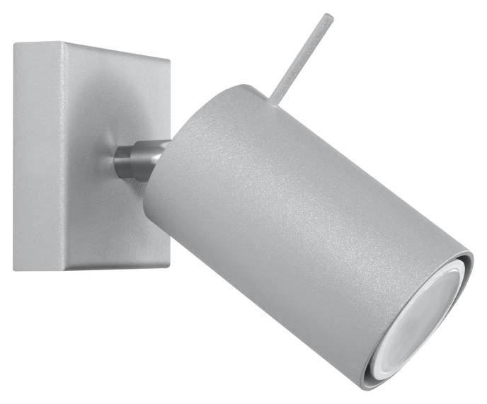 Vägglampa RING grå + 1x LED-lampa GU-10 3000K varm 7W 620lm