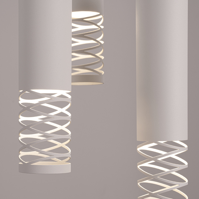 LAMI 3P taklampa vit + 3X LED-lampa GU-10 3000K varm 7W 510lm