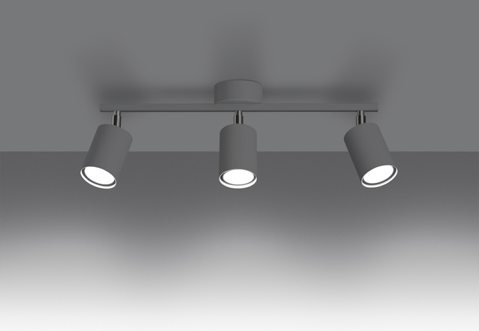 Plafond LEMMI 3 vit + 3x LED-lampa GU-10 4000K Kall 7W 530lm