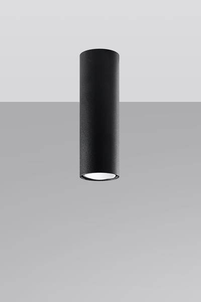 Plafond LAGOS 20 svart + 1x LED-lampa GU-10 3000K varm 7W 620lm